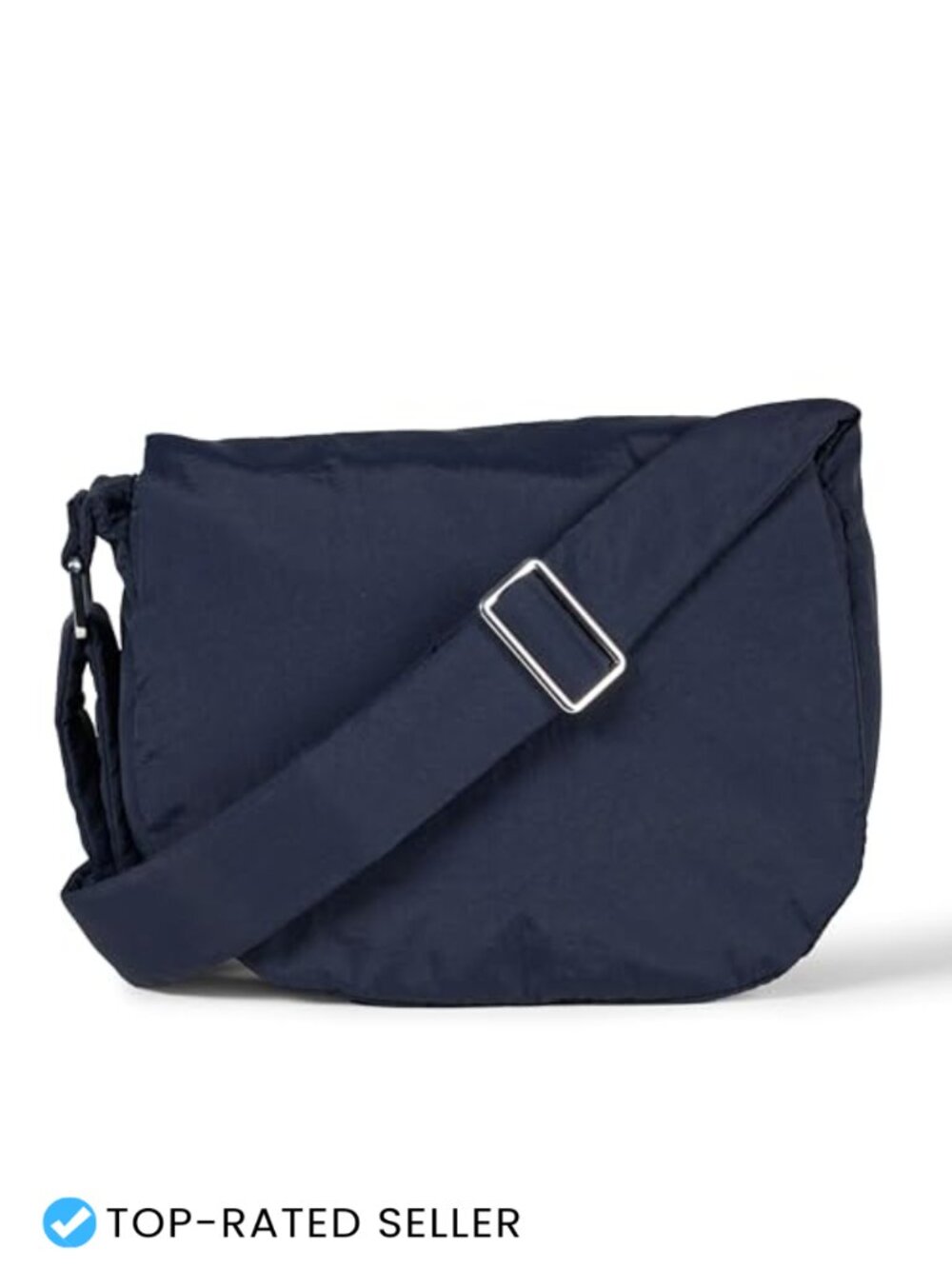 Lightweight Nylon Adjustable Crossbody Flap Bag with Zipper